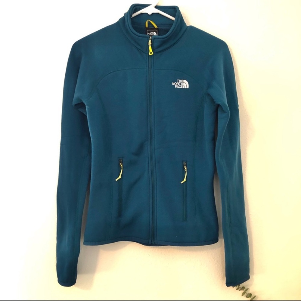 The North Face Blue Jacket with Yellow Accents xs Summit Series